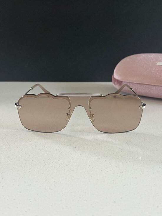 Miu Miu MU55US cloud shaped silver sunglasses main image 5